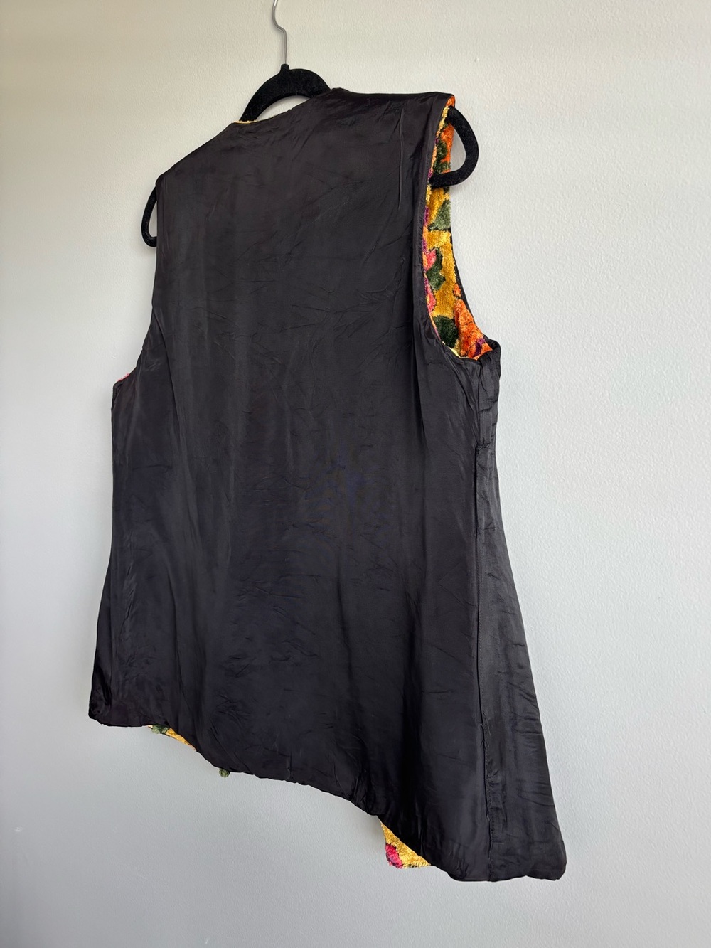 Vintage 1970s Flower Power Carpet Tapestry Vest Women’s Medium - Picture 11 of 16